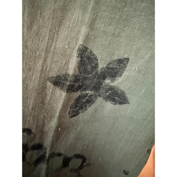 hot cotton marc ware linen pants turquoise Sz.L  100% Linen Floral design - Picture 4 of 6